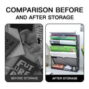 Axyaa 5-Layer Vertical Wall File Storage Rack with Magazine Holder - Black