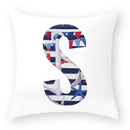 Axyaa Striped Alphabet Decorative Cushion Cover in Blue and White, 45x45cm