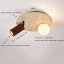 Axyaa Yellow Travertine LED Ceiling Light: Wabi Sabi Home Decor Fixture