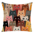 Axyaa Cartoon Animal Linen Throw Pillow Case for Home Living Room Sofa Decor