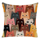 Axyaa Cartoon Animal Linen Throw Pillow Case for Home Living Room Sofa Decor