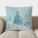 Winter Festive Tree & Gifts Pillow Cover by Axyaa - Sofa Bedroom Car Cushion Cover