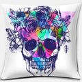 Axyaa Skull Print Series Cushion Cover - Rainbow Peach Decoration for Home