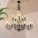 Axyaa Crystal LED Chandelier Stairs Pendant Light Luxury Art Decor LED Luminarias