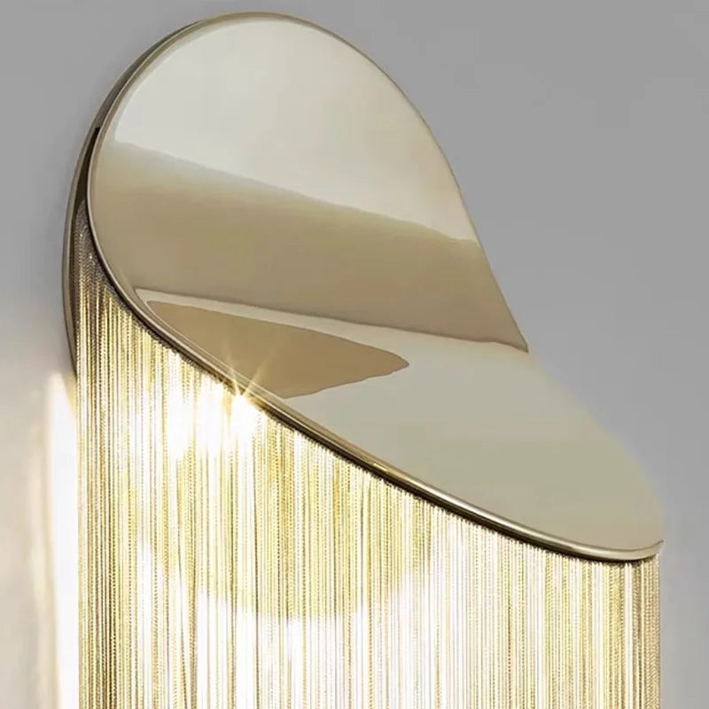 Luxury Axyaa Italy Tassel Wall Sconces Light Silver Gold
