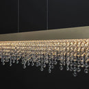 Axyaa Luxury Crystal Chandelier LED Hanging Light Fixture Gold/Black Island Pendant Lamp