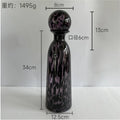 Axyaa Leopard Print Glass Vase with Lid, Flower Arrangement Home Decor