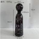 Axyaa Leopard Print Glass Vase with Lid, Flower Arrangement Home Decor