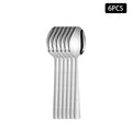 Axyaa 24pcs Stainless Steel Cutlery Set with Square Handle, Snakeskin Design
