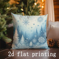 Axyaa Winter Forest Snowflake Pattern Cushion Covers - For Sofa, Bedroom, Car