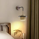 Axyaa LED Wall Sconce Light Fixture Yellow Travertine Stone Wood Nordic Design