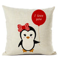 Axyaa Penguin Cushion Cover: Cute Sofa Pillow for Kids & Living Room, 45x45cm