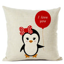 Axyaa Penguin Cushion Cover: Cute Sofa Pillow for Kids & Living Room, 45x45cm
