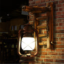 Axya Vintage Industrial Wall Sconce Wood Kerosene Lamp for Cafe Bar Restaurant