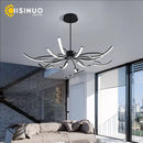 Axyaa Octopus LED Chandelier: Matte Black/White Finish, Dimmable Pendant Lighting