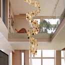 Axyaa Crystal Chandelier Stair Pendant Lamp Living Room Interior Lighting