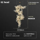 Axyaa Ceramic Ginkgo Shape Chandelier Light Fixture