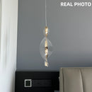 Axyaa Spiral Gold LED Pendant Chandelier Acrylic Droplight Luxury Bar Lamp