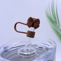 Axyaa Silicone Bow Straw Covers for Stanley Thermos Cup: Cute, 10mm Dust Proof Cap