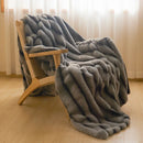 Axyaa Rabbit Fleece Blanket Quilt: Winter Thickened, Soft, & Cozy Sofa Blanket