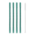 Axyaa Glass Straws Set of 4 - Eco-Friendly Reusable Cocktail Smoothie Accessories