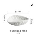Axyaa High-End Ceramic Fish Soup Plate - Rock Pattern Shell Design
