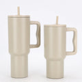 Axyaa Stainless Steel Vacuum Tumbler Mug Handle Straw Lid Cold Hot Drink Travel Car