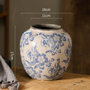 Axyaa Blue White Porcelain Vases Chinese Ceramic Home Decor Retro Floral Arrangements
