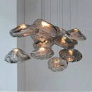 Axyaa Smoky Grey Glass Pendant Light - Modern Nordic Art Hanging Chandelier