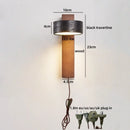 Modern Black Travertine Wooden LED Wall Lamp with Switch by Axyaa