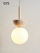 Axya Cream Style Round LED Pendant Lamp for Bedroom, Nordic Design