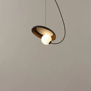 Axyaa Round Iron LED Pendant Light: Modern Ceiling Chandelier for Home Indoor