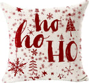 Axyaa Christmas Snowflake Red Bear Linen Pillow Cover 45x45 Square