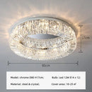 Axyaa Crystal Ceiling Light Fixture LED Chandelier for Bedroom, Modern Steel Design