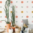 Axyaa Boho Daisy Flowers Cartoon Wall Stickers for Kids Room and Nursery Decor