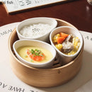 Axyaa White Ceramic Irregular Steamed Egg Bowl for Molecular Cuisine Tableware