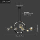 Axyaa Black Glass Bubble LED Chandelier Pendant Lights