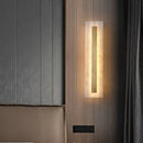 Axyaa LED Alabaster Wall Lamp: Modern Copper Light Fixture for Hotel Living Room & Bedroom
