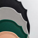 Axyaa Oval Green Faux Leather Placemats - Set of 2