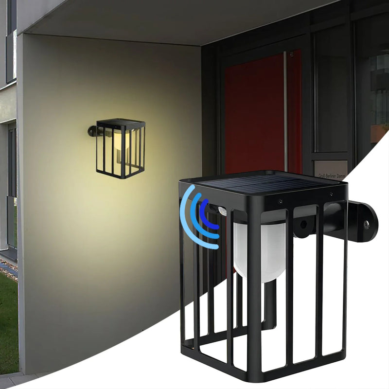 Axyaa Solar Motion Sensor Wall Lights - 3 Lighting Mode Waterproof Security Lamp
