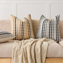 Axyaa Polka Dots Jacquard Pillow Cover in Yellow Blue Grey, 18x18" 20x20"