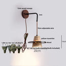 Axyaa LED Wall Lights Nordic Modern Pull Chain Yellow Travertine Stone Bedside Lamp