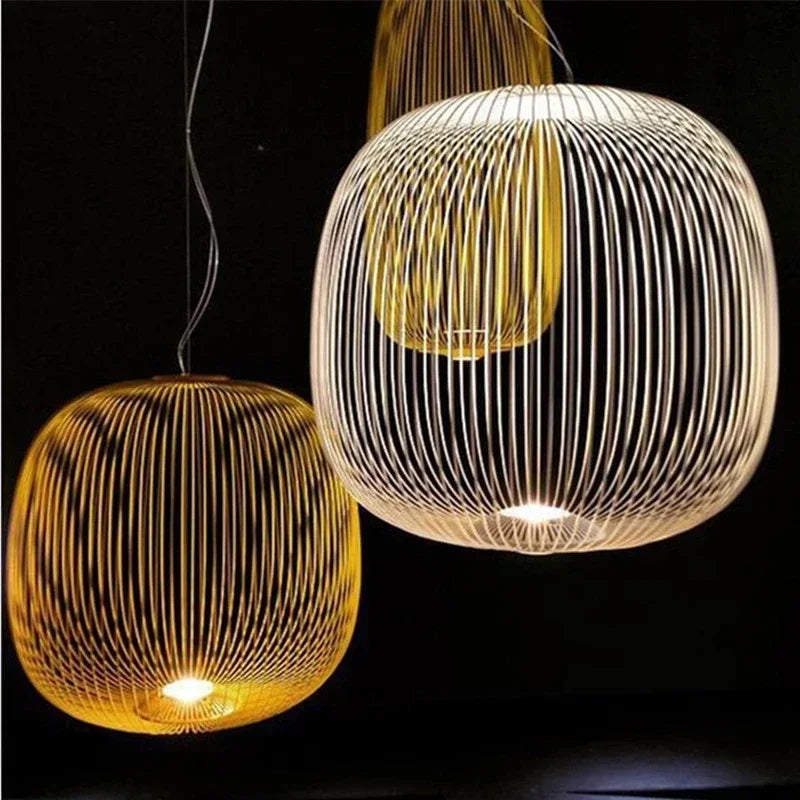 Axyaa Retro LED Spokes Pendant Lamp: Modern Industrial Hanging Light