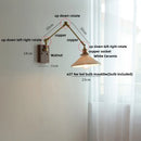Axyaa Walnut Wood Swing Arm LED Wall Lamps - Nordic Modern Design