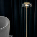 Axyaa Minimalist Iron Glass LED Floor Lamp - Nordic Restaurant Coffee Shop Chandelier