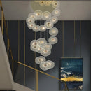 Axyaa Modern LED Lotus Leaf Chandelier with Remote for Apartment Staircase