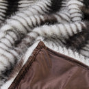 Axyaa Brown Stripe Faux Fur Throw Blanket - Luxuriously Soft and Cozy Fur Blanket