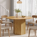 Axyaa 47-Inch Round Farmhouse Dining Table for 4-6 People, Industrial Kitchen Dinner Table