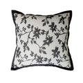 Axyaa Black Jacquard Sofa Cushion Cover: French Romantic Throw Pillow for Living Room