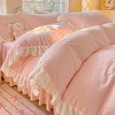 Axyaa Winter Princess Fleece Four-piece Bedding Set
